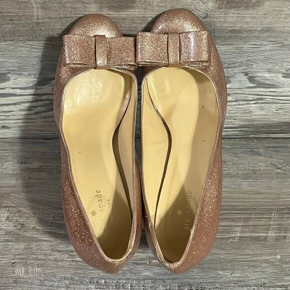 Kate Spade Womens Krysta Bow Pump Pink Glitter Patent Leather Heels 9 - Picture 7 of 15